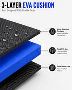 Sevenjungle Folding Kneeling Pad, 1 Inch Thick Compact Mechanic Mat, Blue