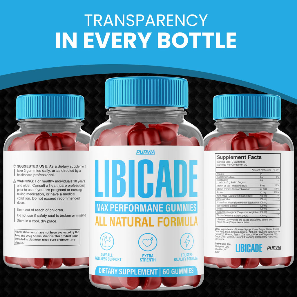 (2Pack) Libicade Gummies, Premium Supplement Gummys For Man, All Natural Drive For Men, Mens Support Health Gummy, Men's Performance Multi Vitamins Daily Strong Workout Energy Active Lifestyle (120ct)