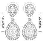 Mariell Cubic Zirconia Crystal Teardrop Dangle Bridal and Wedding Earrings, CZ Jewelry for Brides, Bridesmaids, Homecoming, Prom and Dressy Everyday Wear