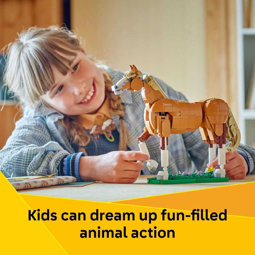 LEGO Creator 3 in 1 Beautiful Horse Building Toy for Kids - Learning Toy for Girls & Boys, Ages 9+ - Build a Horse, Bear, or Deer - Gift for Christmas - 31166