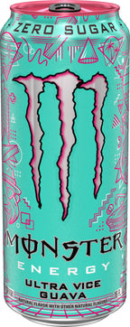 Monster Energy Ultra Vice Guava, Sugar Free Energy Drink, 16 Ounce (Pack of 15)
