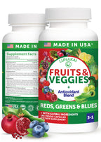 Lunakai USA Made Superfood Fruits & Veggies Supplement - All-in-One with 4 Blends & Scented Capsules, 180ct Super Veggie Capsules for Adults