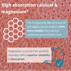 Igennus Algae Calcium & Magnesium Supplement, Plant Based, High Absorption, K2 & D3, Vegan, Non-GMO Red Algae Mineral Complex for Bone & Teeth Support, for Women and Men, with Boron, 60 Tablets