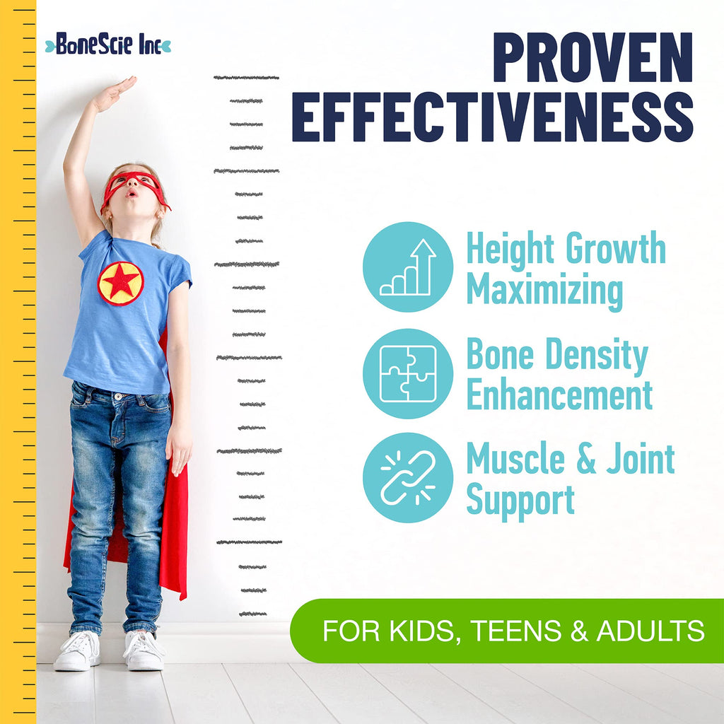 Height Growth Maximizer - Kids & Teens Height Growth Support Supplement – Bone Development Formula with Calcium, Vitamin D3 & Zinc – Daily Nutrition Support Capsules for Development Routine 120 Count
