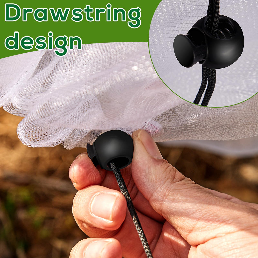2 Pack 8.2 x 6.6 ft Fruit Tree Netting Covers with Drawstring