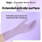 Brigic 12-Inch Extended Disposable Nitrile Gloves | Latex-Free & Powder-Free | Full Palm Textured Grip | Multipurpose for Home, Kitchen, Beauty & Garden Orchid Purple, Medium (Pack of 100)