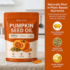 EVERVISION Molana Pumpkin Seed Oil Capsules – Cold Pressed Pumpkin Seed Oil Softgels, Daily Use for Adults, 180 Count (1 Pack)