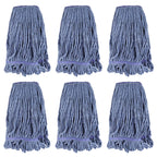 Commercial Heavy Duty Mop Heads Replacement: 6 Packs Industrial Wet Mop Head for Floor Cleaning - Commercial Products Looped End String Head Refills