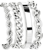 Gokeey Chunky S925 Sterling Silver Bracelets for Women Non Tarnish,Dainty Hypoallergenic Sliver Bracelet Stack Layered Cuban Paperclip Twist Link Chain Bracelets for Jewelry Gifts Waterproof