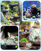 FIVEIZERO 100PCS Luminous Mini Resin Terrestrial Animals Bulk - 20 Styles Glow in The Dark Plastic Tiny Land Animal Figures for Dollhouse, Fairy Garden, Aquarium, Party Favors & DIY Craft Decor