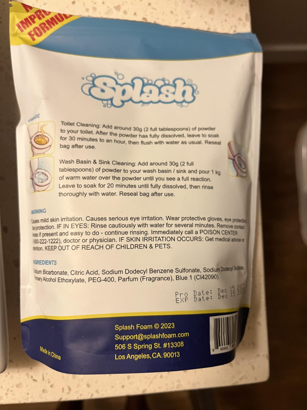 Splash Foam Toilet Cleaner - Self Activating Miracle Powder for Toilet Bowl Cleaning