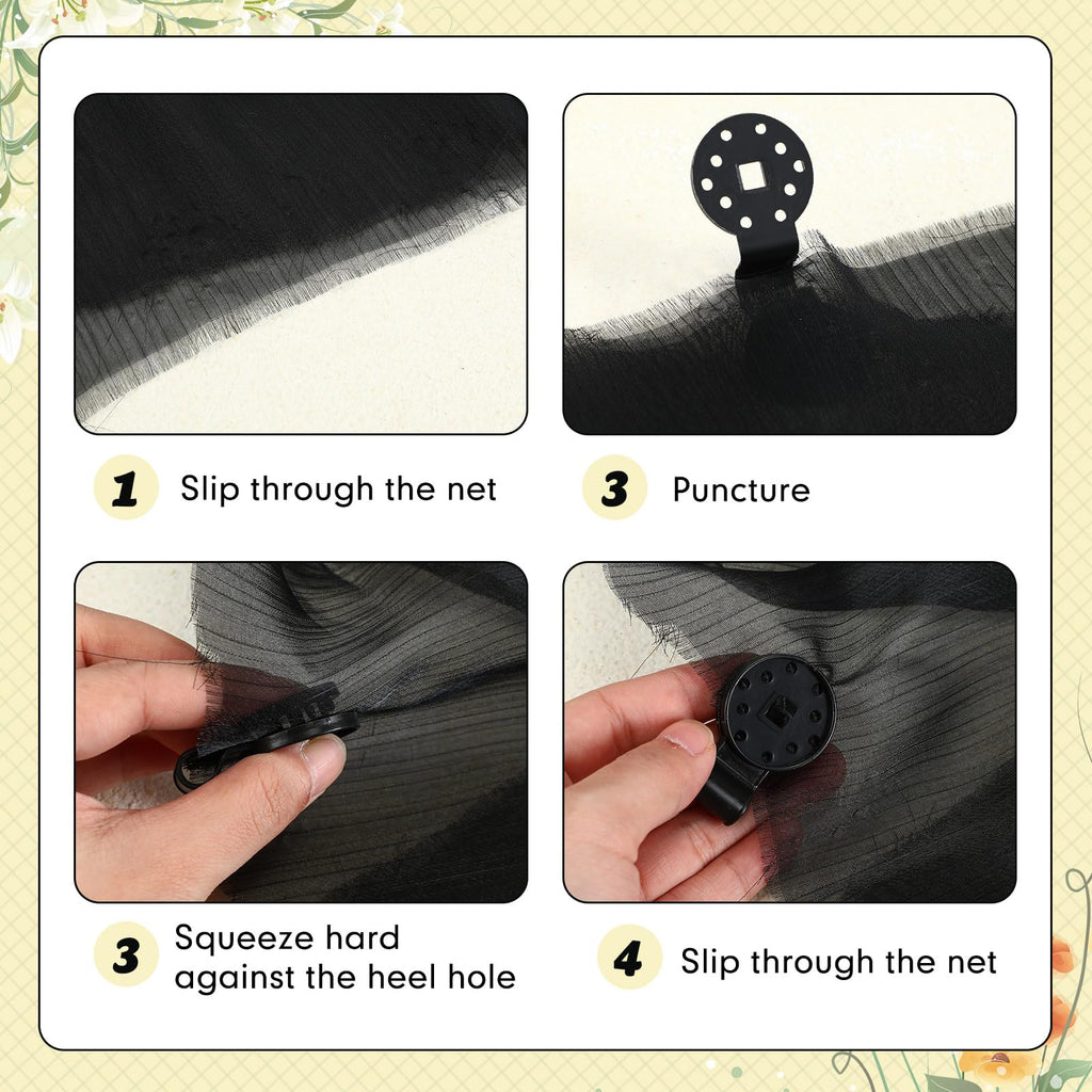 Barydat 400 Pcs Black Shade Cloth Plastic Clips Round Sunshade Net Fixing Clip Fabric Clips for Garden Anti Bird Netting Greenhouse Outdoor Agricultural Netting Fabric Accessories