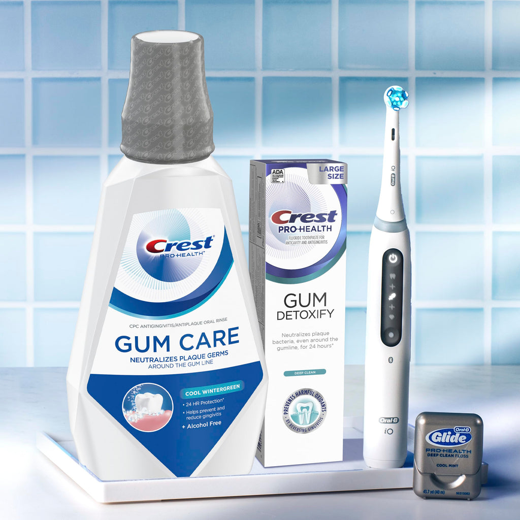 Crest Pro-Health Gum Care Mouthwash, Cool Wintergreen, CPC Antigingivitis/Antiplaque Oral Rinse 1L (33.8 fl oz), Pack of 6, Alcohol Free for Adults