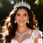 Kamirola Metal Tiaras and Crowns for Women,Tiaras Earrings Necklace sets