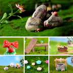 Fairy Garden Accessories, Fairies Welcome Garden Kit, 48pcs Miniature Fairy Garden Ornament for Christmas Decoration Fairy Garden Potted Plant Desk Decor