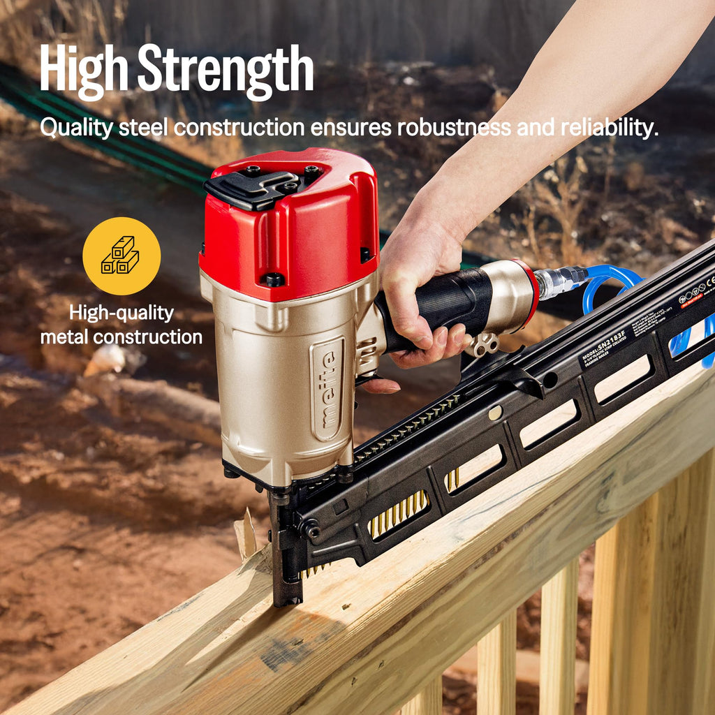 meite 21 Degree Framing Nails 3 Inch x 0.120'', Ring Shank Galvanized Plastic Collated Framing Nails for 21 Degree Framing Nailer, Full Round Head Structural Nails for Fencing Decking Sheding 1,000PCS