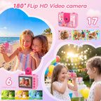 GKTZ Kids Waterproof Underwater Camera 1080P 4X Zoom 2"IPS Screen 32GB Card