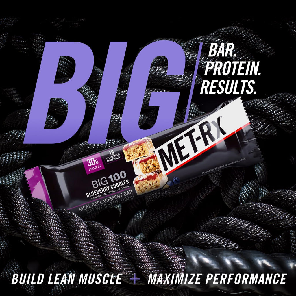 MET-Rx Big 100 Trial Pack, Meal Replacement Bars, 9 Count