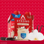 Atkins Strong High Protein Shake,Vanilla Flavored,30g Protein,Low Carb and Low Sugar Shake,Keto Friendly,Gluten Free,Muscle and Gut Health Support Complex,(Pack of 24)