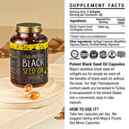 Maju Superfoods Black Seed Oil Capsules, Strong Cold Pressed, 2% Thymoquinone, 100% Turkish Black Cumin Nigella Sativa Seed Oil, Organic BSO, Liquid Blackseed, 120 Count, 500mg per Capsule