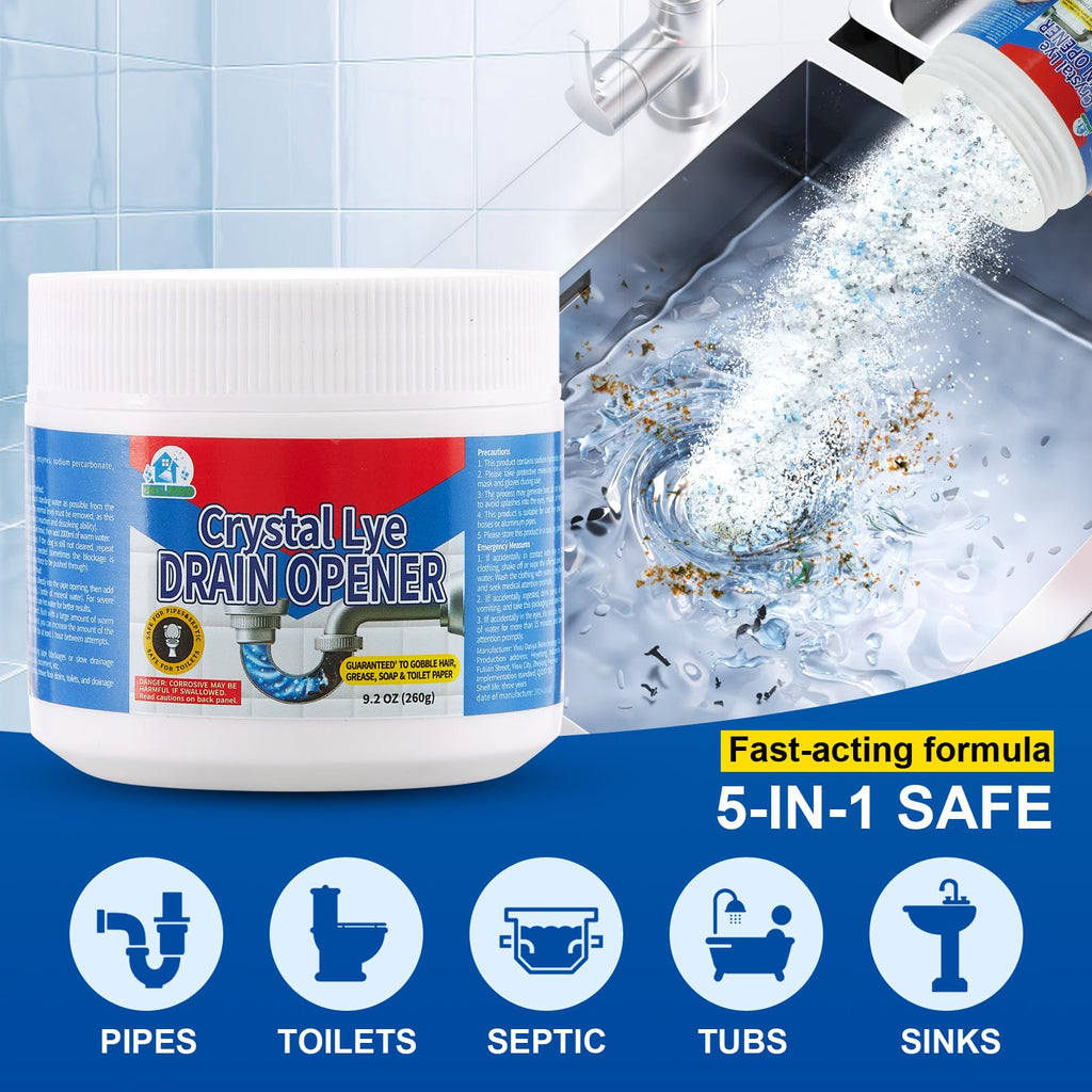 BELL BIRD Drain Opener,Powerful Unclogging,Crystal lye, Sodium hydroxide, Unclog drains, Bathroom sinks, Kitchen sinks, Shower pipes (3 PSC, Gram, 780)