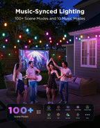 Govee S14 Bulb Outdoor String Lights 2, 96ft Smart RGBIC Warm White Lights with 30 LED Bulbs(2 Ropes of 48ft), 111 Scene Modes for Patio Decor, IP66 Compatible with Alexa, Google, Matter, APP Control