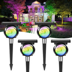 Focusing Solar Spot Lights Outdoor Waterproof, RGB+3CCT Tree Uplights 4Pack