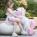 Tezituor 43in Giant Unicorn Stuffed Animal, Rainbow Pink Stuffed Unicorn