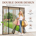 Yotache Magnetic Screen Door for Sliding Doors 72"x80", Screen Size 74"x81", Double-Sided Opening Screen Reinforced Mesh with Strong Magnets for French Front/Back Patio Doors