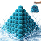 Zeinunk 2026 Upgraded Pool Filter Balls 1.55lbs with Mesh Bag, Reusable Pool Balls for Swimming Pool Pump Sand Filter Balls Media, Replace 60lbs Filter Sand for Above & In Ground Pool