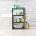 Sterilite 3-Pack 4 Shelf Unit, Heavy-Duty Shelving Storage and Utility Rack - Standing Plastic Organizer Shelves for Kitchen, Bathroom, and Garage