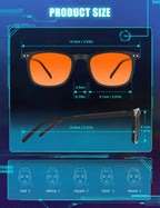 TIJN Sleep Glasses for Blue Green Light Blocking Dual AR Coatings Amber Lens for Computer Gaming Screen Fatigue & UV Protection