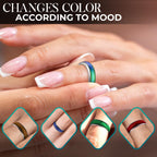 PIKTIME 50 Pcs Mood Rings Bulk, Color-Changing Metal Alloy, 5 Sizes 6-10