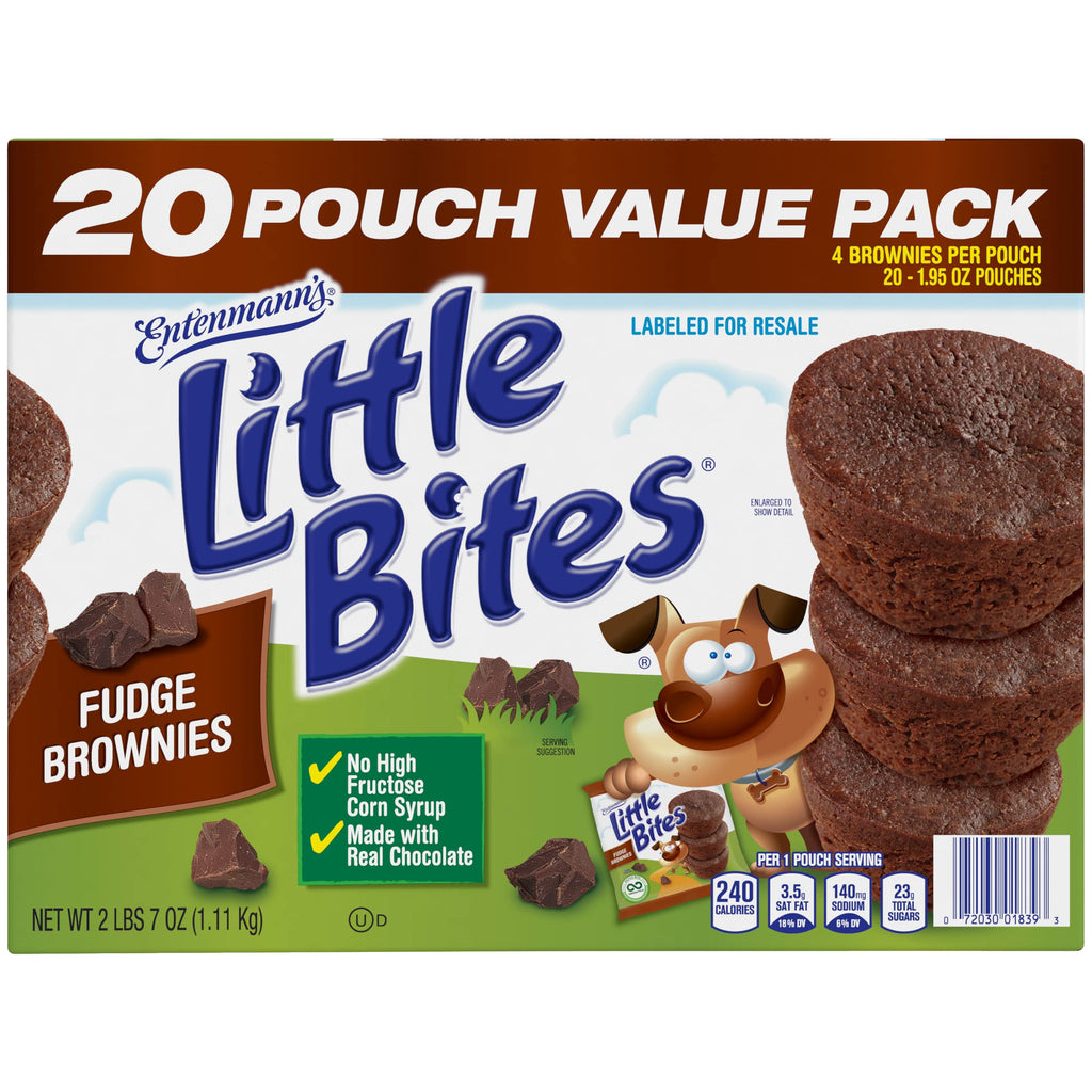 Entenmann's Little Bites Fudge Brownie Mini Muffins | 4 Pack (80 Pouches Total)