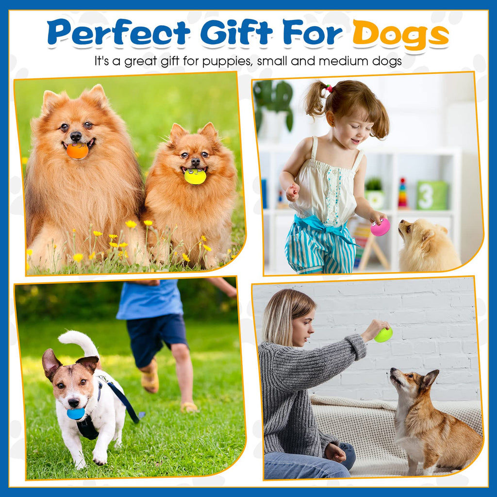 Hungdao 12 Pcs Squeaky Dog Toys, Small Dog Ball Bulk, Rubber Latex, Lively