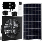 10-Inch 15W Solar Fan with Timer & Remote, Reversible Intake Exhaust Vent System for Chicken Coop, Greenhouse & Shed, Aluminum 6-Speed Airflow with 17ft Cable