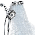 Newfinde High Pressure Rain Shower Head with Handheld Spray Combo: Detachable Dual Shower Head with 10 Sprays Modes - Upgrade Knob Spray Mode Selector and Magnetic Guidance Docking System