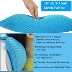 REEZEIVI 2 Pack Hot Tub Headrest Pillow,Chaise Lounge Pillows Outdoor 3D air mesh,Spa Pillow for Outdoor Hot Tub, Quick Drying and Washable,Head and Neck Support Pillow with Adjustable Weighted Strap