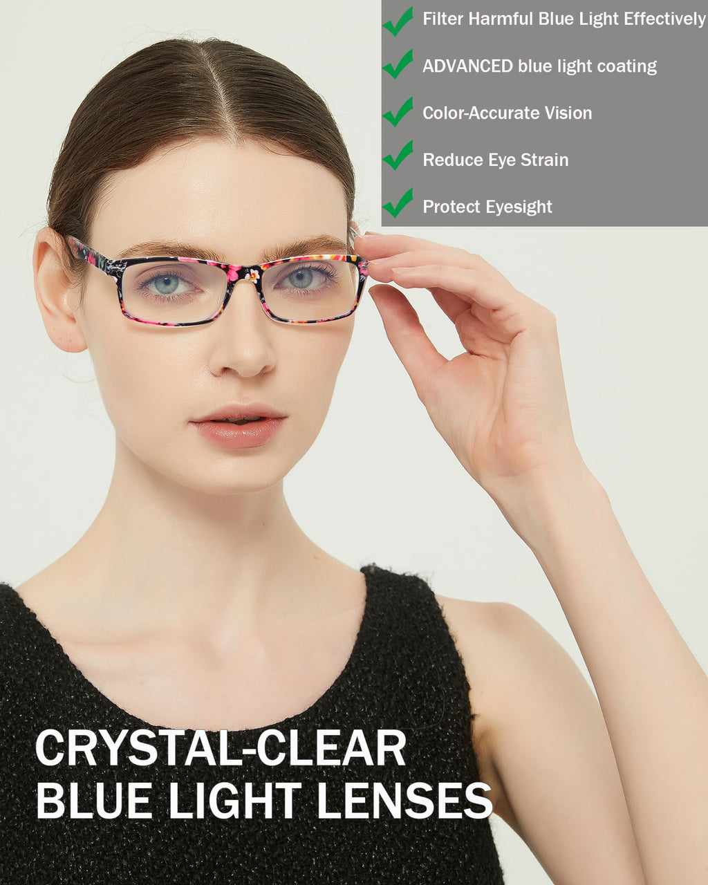 YTDBNS Reading Glasses for Women, Stylish Blue Light Blocking Readers, Ladies Eyeglasses, Fashion Computer Eye Glasses
