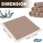 Ekedalen Microfiber Cleaning Cloth Waffle Weave for Dusting Absorbent Towel Quick Drying Dust Rags Household Kitchen, Lint Free Streak Free, 6 Pack,12 x 12 Inches, Khaki