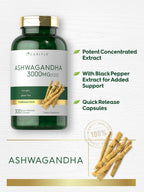 Carlyle Ashwagandha Supplement for Women and Men | 300 Capsules | Herb Root Extract with Black Pepper | Non-GMO and Gluten Free