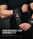 Gymreapers Weightlifting Wrist Wraps (IPF Approved) 18" Professional Quality Wrist Support with Heavy Duty Thumb Loop - Best Wrap for Powerlifting Competition, Strength Training, Bodybuilding (Lilac, 18")