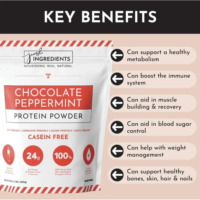 Just Ingredients Chocolate Peppermint Protein Powder