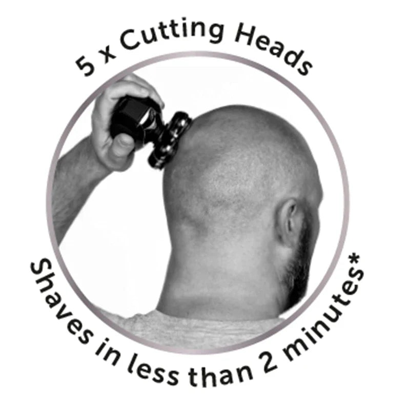 Remington RX5 Ultimate Head Shaver for Bald Men, Easy to Clean with Skin Close Results in Under 2 Minutes - XR1500 UK bathroom 2 pin plug, Black