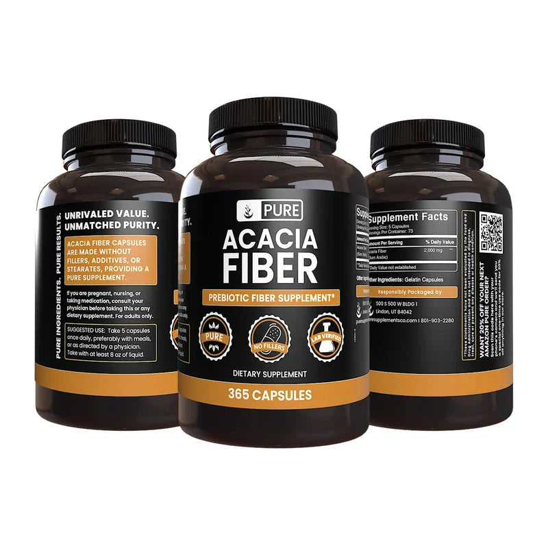 Acacia Lab Pure Original Ingredients Acacia Fiber (365 Capsules) No Magnesium Or ...