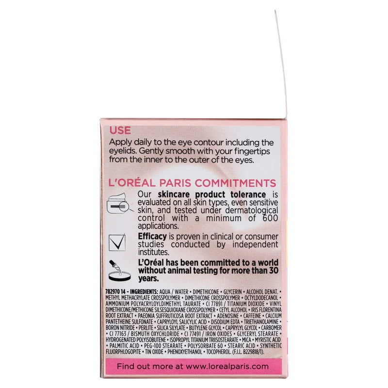 L’Oréal Paris Eye Cream, Rosy Radiant Care,Corrects Dark Circles, Anti-Sagging, for Mature to Dull Skin, Age Perfect Golden Age, 15ml