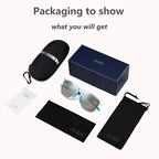 JOJEN Polarized Sports Sunglasses for Women Men Running Golf Fishing Cycling Driving 100% UV Protection Sun Glasses JE001, Transparent Frame Blue Revo Lens, 5.3
