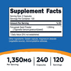 Nutricost Fenugreek Seed 1350mg, 240 Capsules (2 Bottles) - Gluten Free, Non-GMO, 675mg Per Capsule
