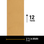 Dura-Gold Premium - 150 Grit Gold -Hook & Loop Backing Longboard Continuous Sandpaper Roll, 2-3/4" Wide, 12 Yards Long - For Automotive & Woodworking Air File Long Board Sanders, Hand Sanding Blocks