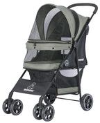 ROODO 4 Wheel Dog Cat Pet Stroller Best Lightweight Foldable Compact Portable Jogger All Terrain Travel Pet Gear Puppy Doggie Bunny Kitty Stroller for up to 30lbs Medium Small Dogs Cats(sage Green)